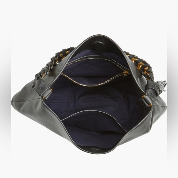 NWT Luxury Authentic Minimalist RARE Tory Burch Brooke Pebbled Leather Hobo Bag - Picture 4 of 17